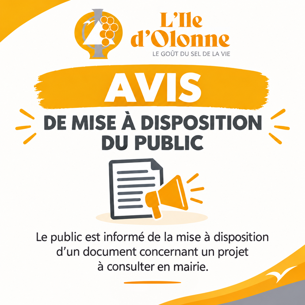 Avis de mise à disposition du public