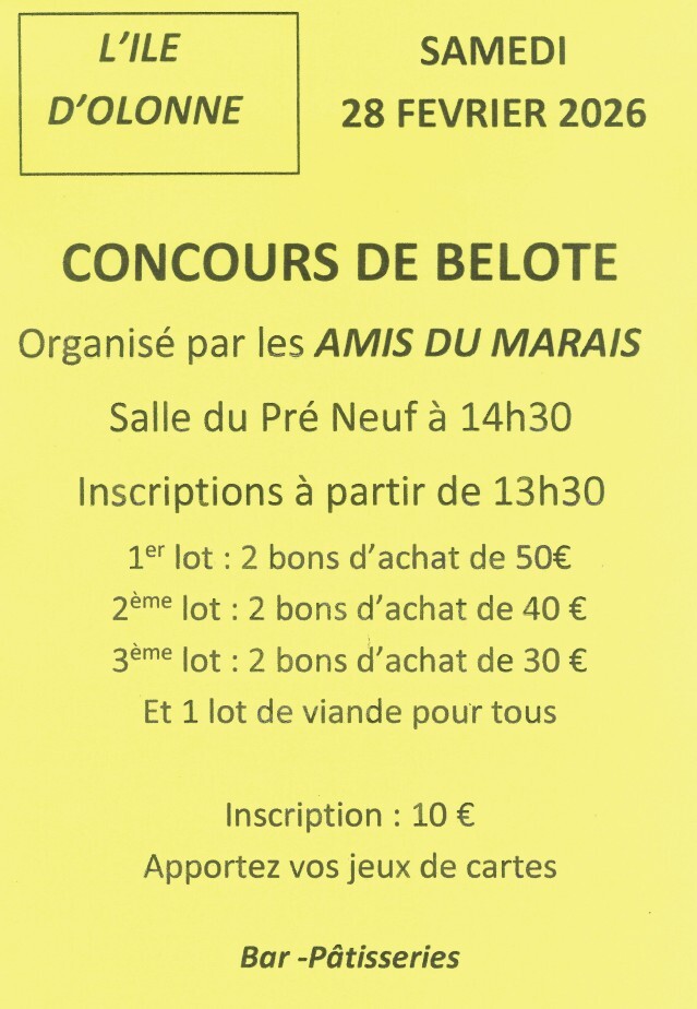 Concours de belote les amis du marais